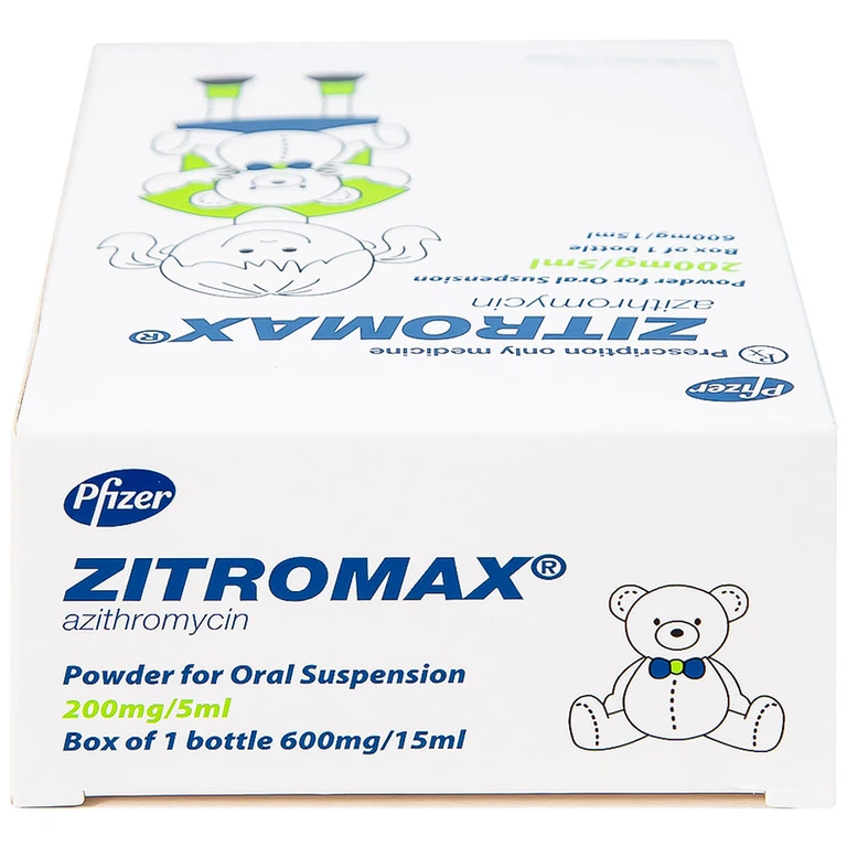 Bột pha hỗn dịch uống Zitromax 200mg/5ml Pfizer điều trị các chứng nhiễm khuẩn (15ml)
