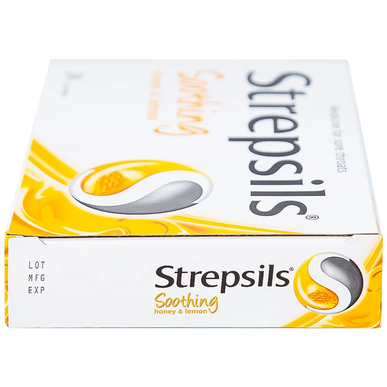 Viên ngậm Strepsils Soothing mật ong & chanh giảm đau họng (2 vỉ x 12 viên)