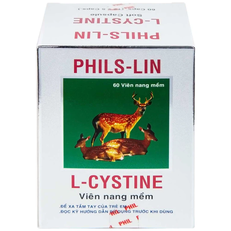 Viên nang mềm L-Cystine 500mg Phils Lin hỗ trợ điều trị viêm da do thuốc, sạm da, tàn nhang (12 vỉ x 5 viên)