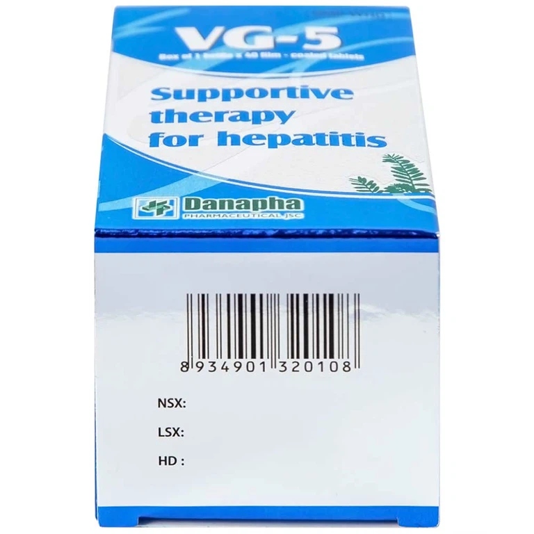 Thuốc VG-5 Danapha điều trị hạ men gan, viêm gan (40 viên) 