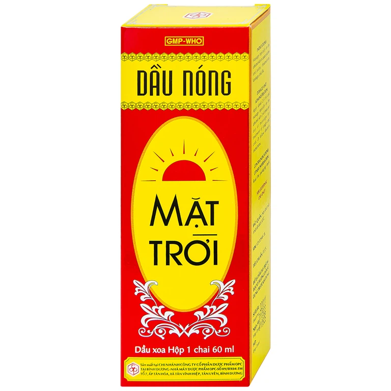 Dầu nóng Mặt Trời OPC điều trị nhức mỏi, tê thấp, đau lưng, cảm mạo, cúm (60ml)