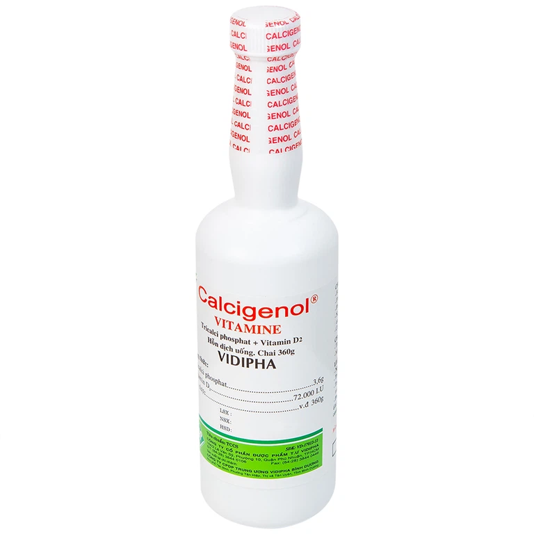 Dung dịch Calcigenol Vidipha bổ sung calci cho khẩu phần ăn, phòng ngừa còi xương do dinh dưỡng (360g)