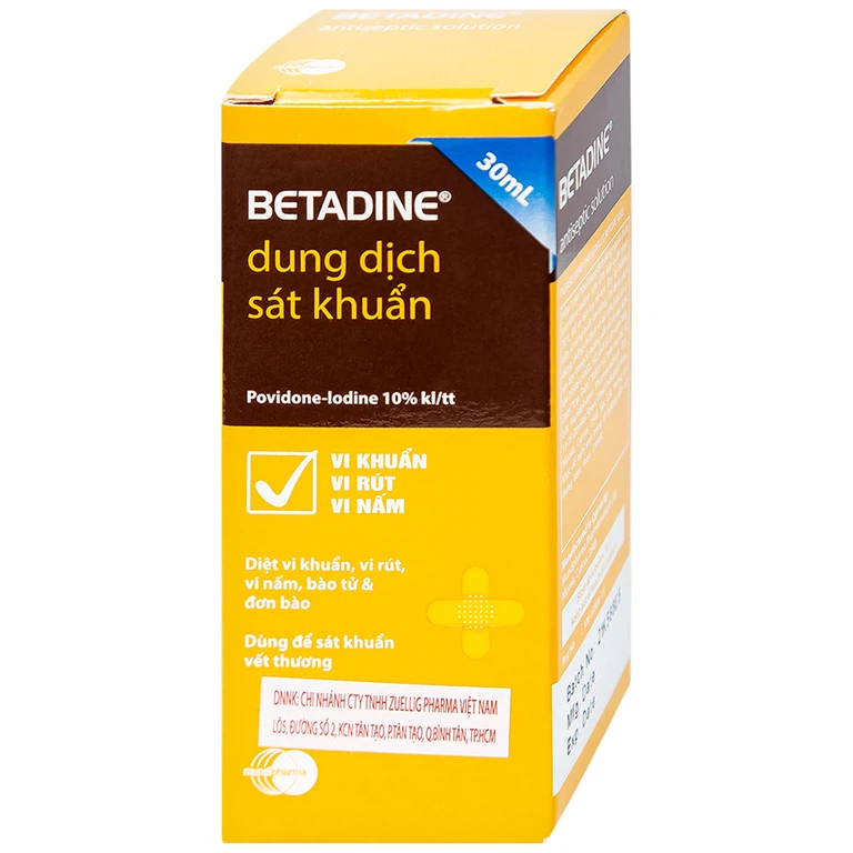 Dung dịch sát khuẩn Betadine Antiseptic Solution hỗ trợ sát khuẩn vết thương (30ml)