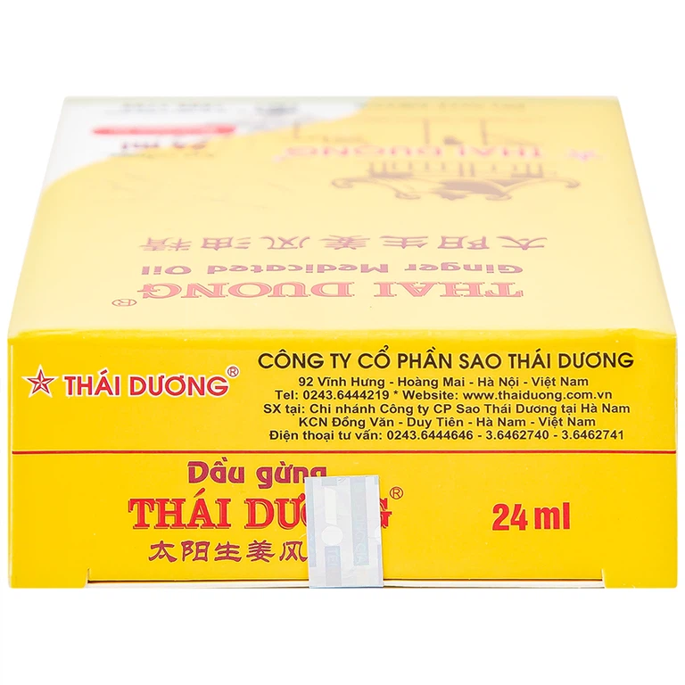 Dầu gừng Thái Dương điều trị đau đầu, đau lưng, đau dây thần kinh vai gáy (24ml)