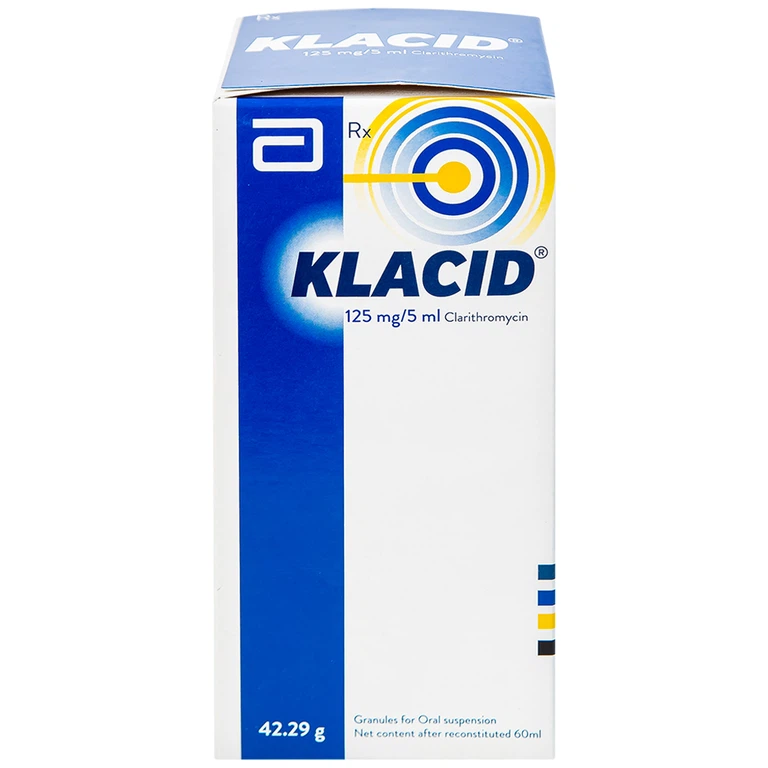 Cốm pha hỗn dịch uống Klacid 125mg/5ml điều trị nhiễm khuẩn đường hô hấp (60ml)