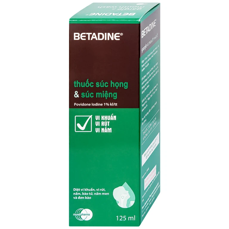 Thuốc súc họng, súc miệng Betadine Gargle and Mouthwash điều trị viêm và nhiễm khuẩn miệng, họng (125ml)