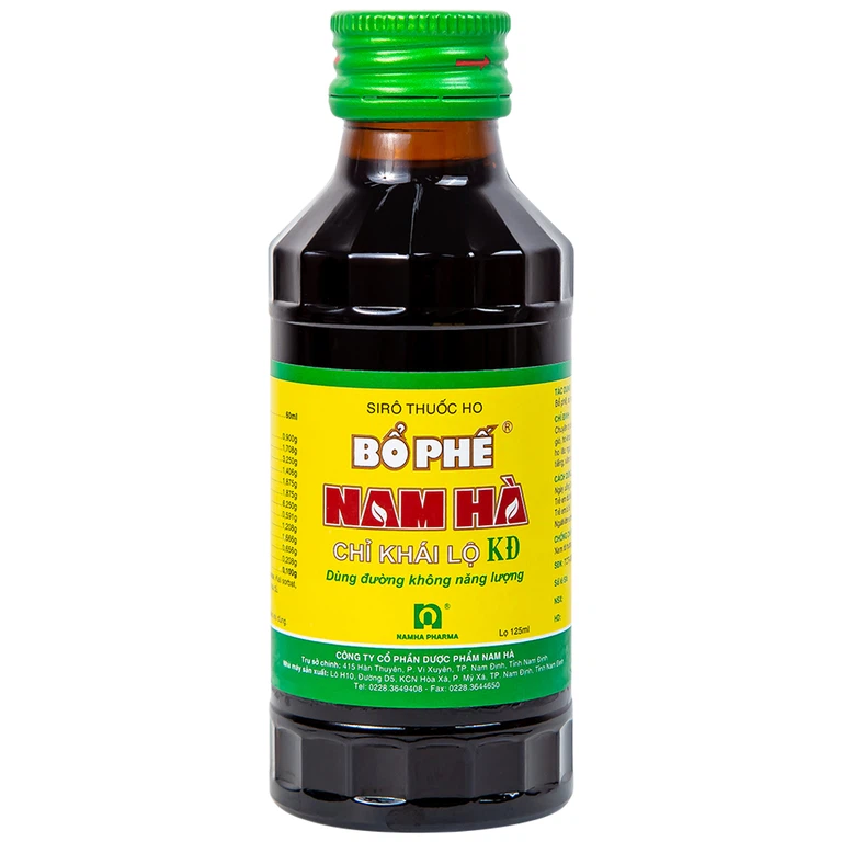 Siro thuốc ho Bổ Phế Nam Hà Chỉ Khái Lộ KĐ chuyên trị ho do cảm mạo, ho gió, ho khan, ho có đờm (125ml)