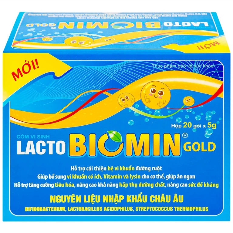 Cốm Lacto Biomin Gold hỗ trợ cải thiện hệ vi khuẩn đường ruột (20 gói)