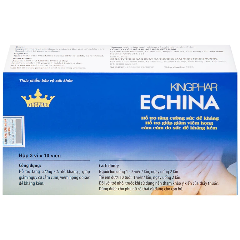 Viên uống Echina Kingphar hỗ trợ tăng cường sức đề kháng (30 viên)