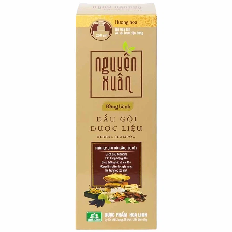 Dầu gội dược liệu Nguyên Xuân hương hoa sạch gàu, hết ngứa, cân bằng lượng dầu, giảm tóc gãy rụng (250ml)