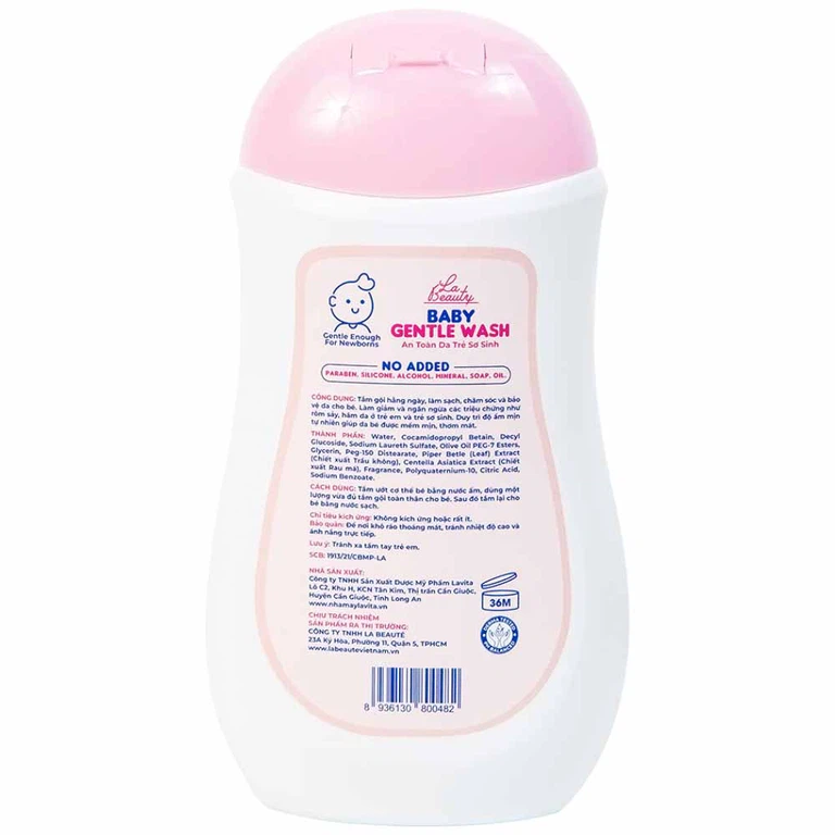 Sữa tắm gội Baby Gentle Wash La Beauty giảm và ngăn ngừa rôm sảy, hăm da ở trẻ (250ml)