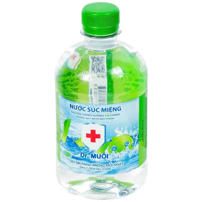 Nước súc miệng Dr. Muối hương vỏ chanh làm giảm nguy cơ các bệnh về răng miệng (500ml)