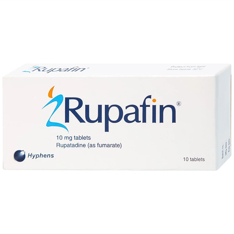 Thuốc Rupafin 10mg Hyphens điều trị viêm mũi dị ứng, nổi mày đay (1 vỉ x 10 viên)