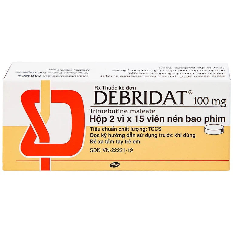 Thuốc Debridat 100mg Pfizer điều trị triệu chứng đau, rối loạn nhu động ruột và khó chịu đường ruột (30 viên)