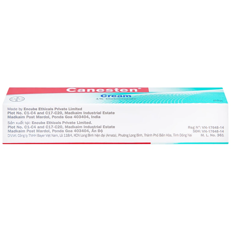 Kem bôi Canesten Cream Bayer điều trị nấm da, nấm men (20g)
