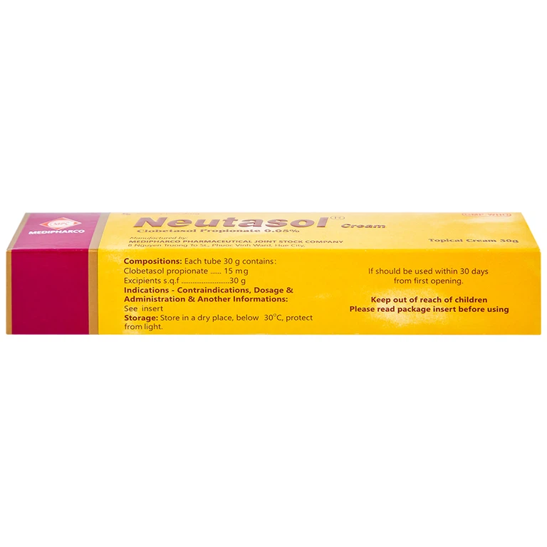 Kem bôi da Neutasol Medipharco điều trị chàm, liken, vảy nến, lupus ban đỏ (30g)