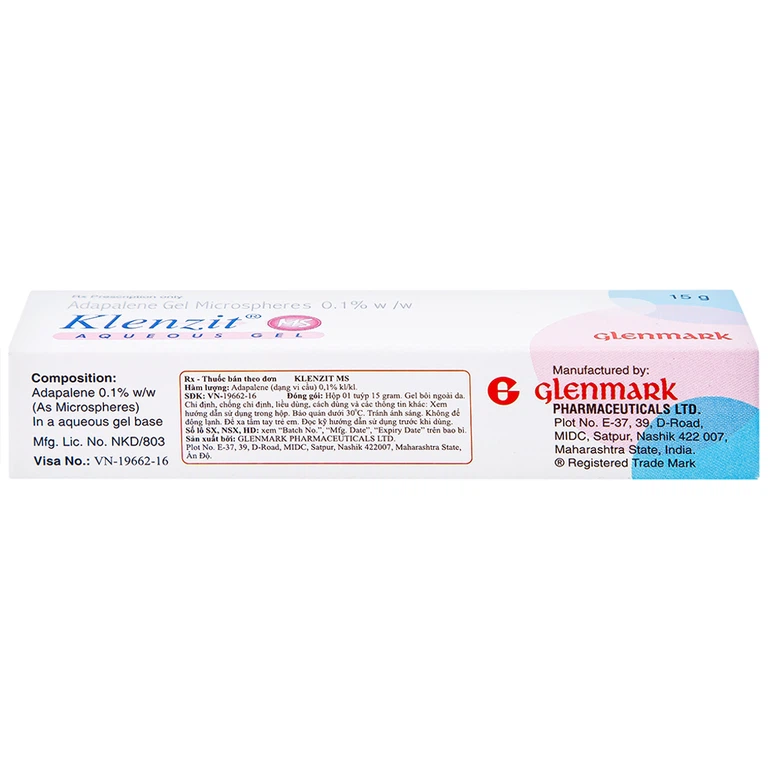 Gel bôi da Klenzit MS điều trị mụn trứng cá (15g)