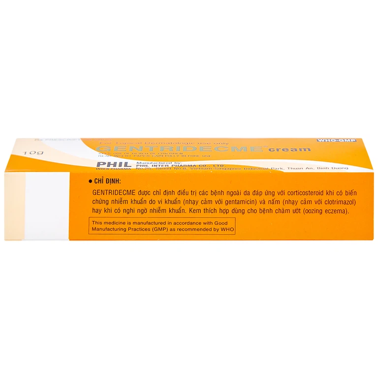 Kem bôi da Gentridecme Cream Phil điều trị nhiễm trùng da, nấm da (10g)