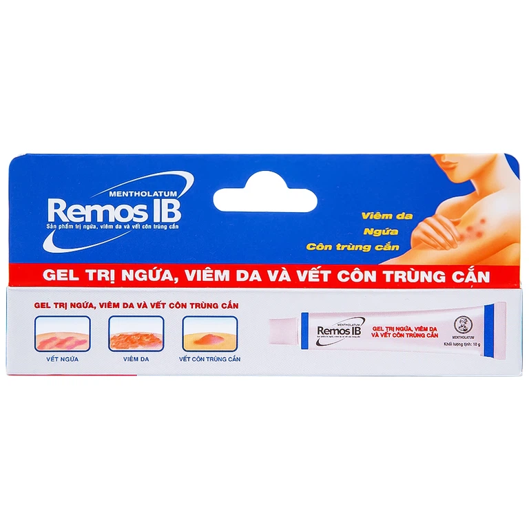 Gel Remos IB trị ngứa, viêm da và vết côn trùng cắn (10g)