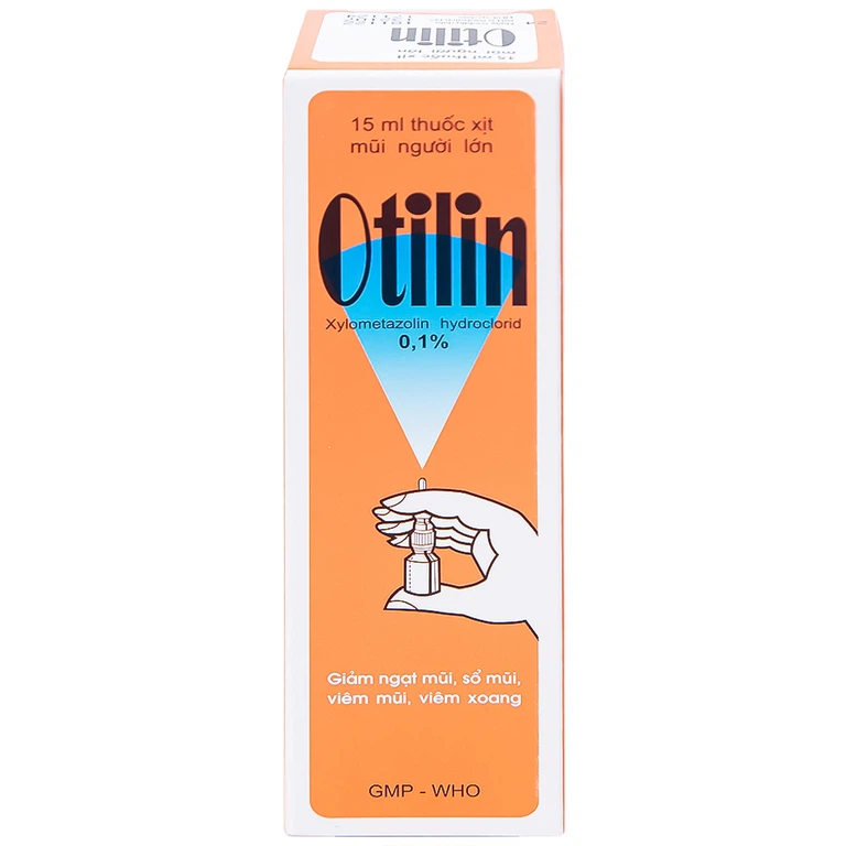 Thuốc xịt mũi Otilin 0.1% Pharbaco giảm ngạt mũi, sung huyết trong viêm mũi (15ml)