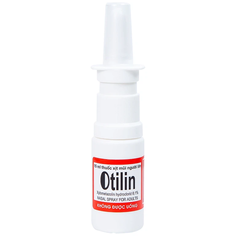 Thuốc xịt mũi Otilin 0.1% Pharbaco giảm ngạt mũi, sung huyết trong viêm mũi (15ml)