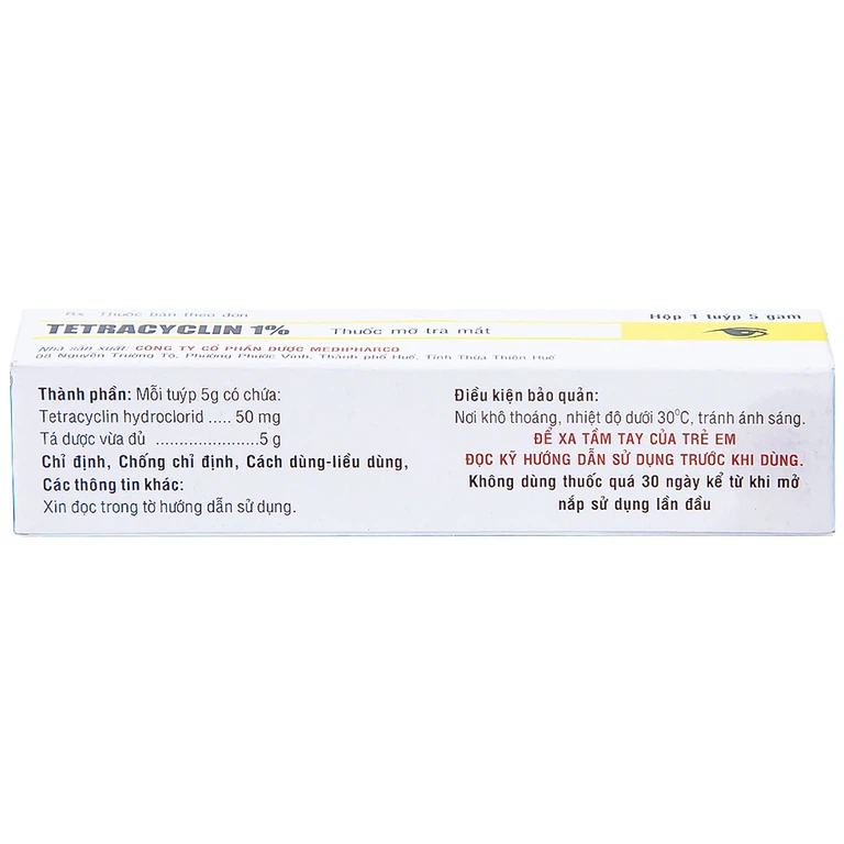 Thuốc mỡ tra mắt Tetracyclin 1% Medipharco điều trị đau mắt hột (5g)