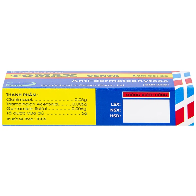 Kem bôi da Tomax Genta Detapharm điều trị bệnh da dị ứng (6g)