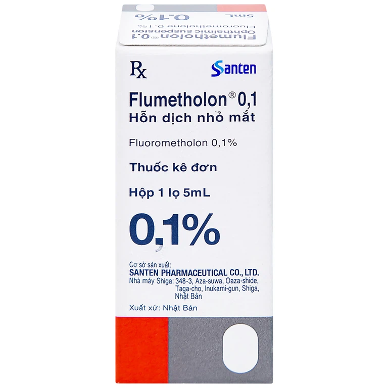 Hỗn dịch nhỏ mắt Flumetholon 0.1% Santen điều trị các bệnh viêm phía ngoài mắt (5ml)