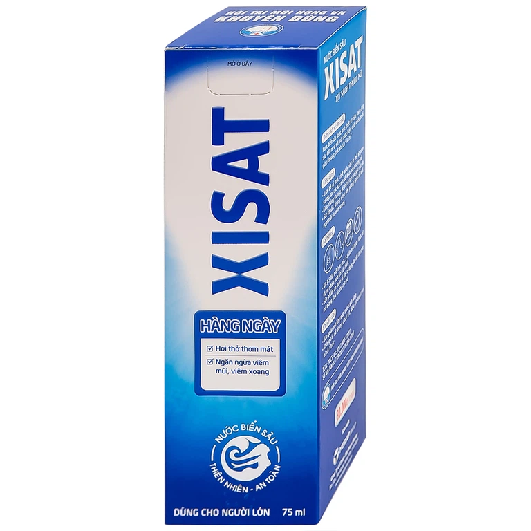 Xịt mũi nước biển sâu Xisat 75ml xịt sạch thông mũi dùng cho người lớn