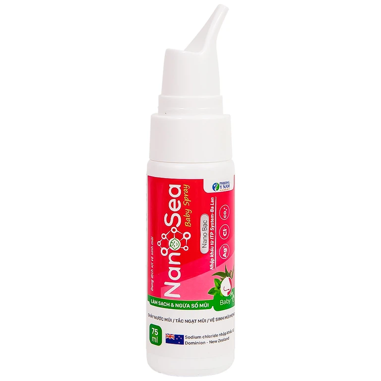 Dung dịch xịt vệ sinh mũi Nano Sea Baby Spray 75ml làm sạch và ngừa sổ mũi