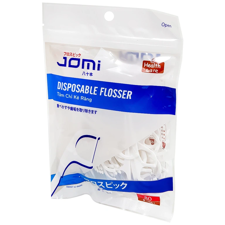 Tăm chỉ kẽ răng Jomi Disposable Flosser làm sạch mảng bám, vụn thức ăn trong kẽ răng (80 cây)