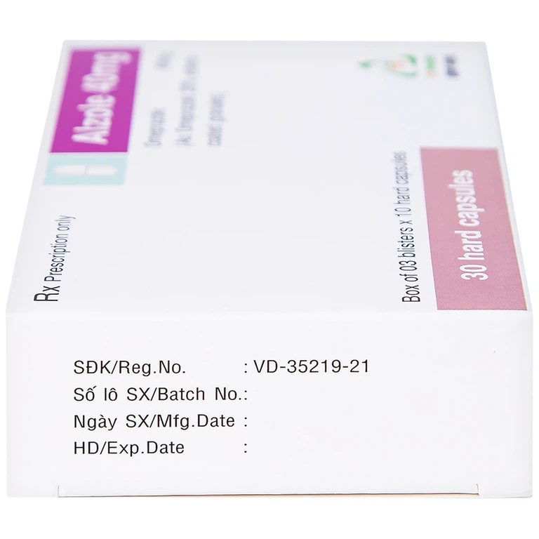 Thuốc Alzole 40mg TV.Pharm điều trị viêm thực quản, viêm loét dạ dày, tá tràng (3 vỉ x 10 viên)