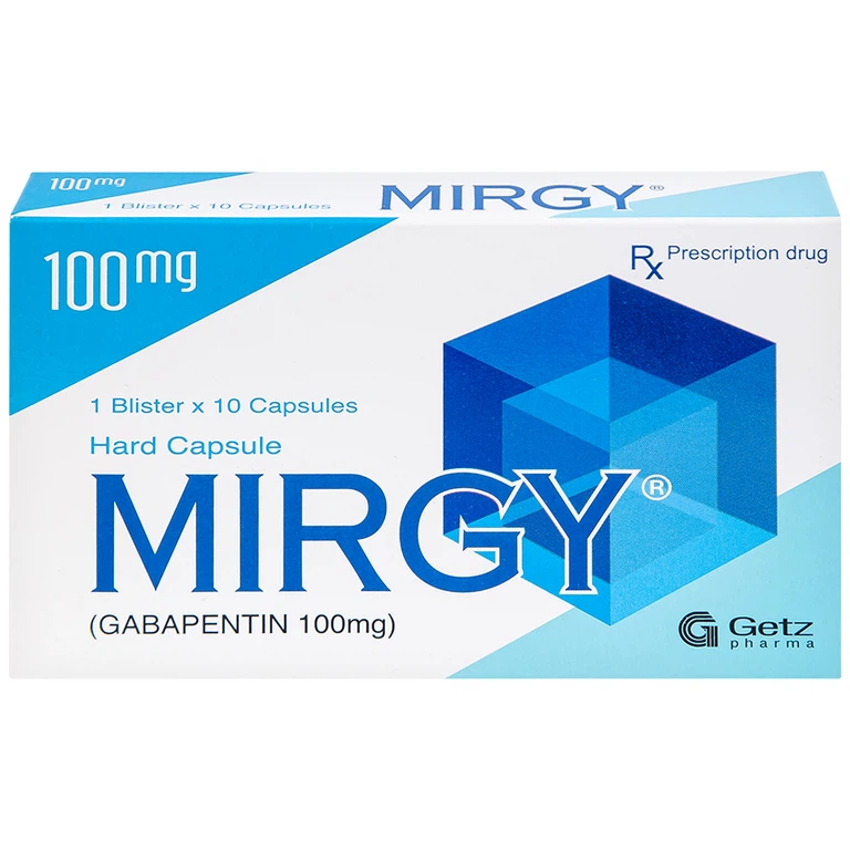 Viên nang cứng Mirgy 100mg Getz điều trị đau thần kinh, động kinh (1 vỉ x 10 viên)