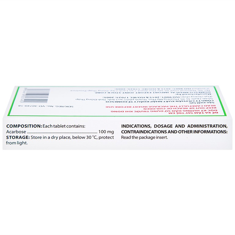 Thuốc Dorobay 100mg Domesco điều trị đái tháo đường típ 2 (3 vỉ x 10 viên)