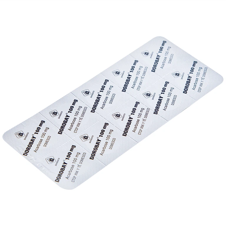 Thuốc Dorobay 100mg Domesco điều trị đái tháo đường típ 2 (3 vỉ x 10 viên)