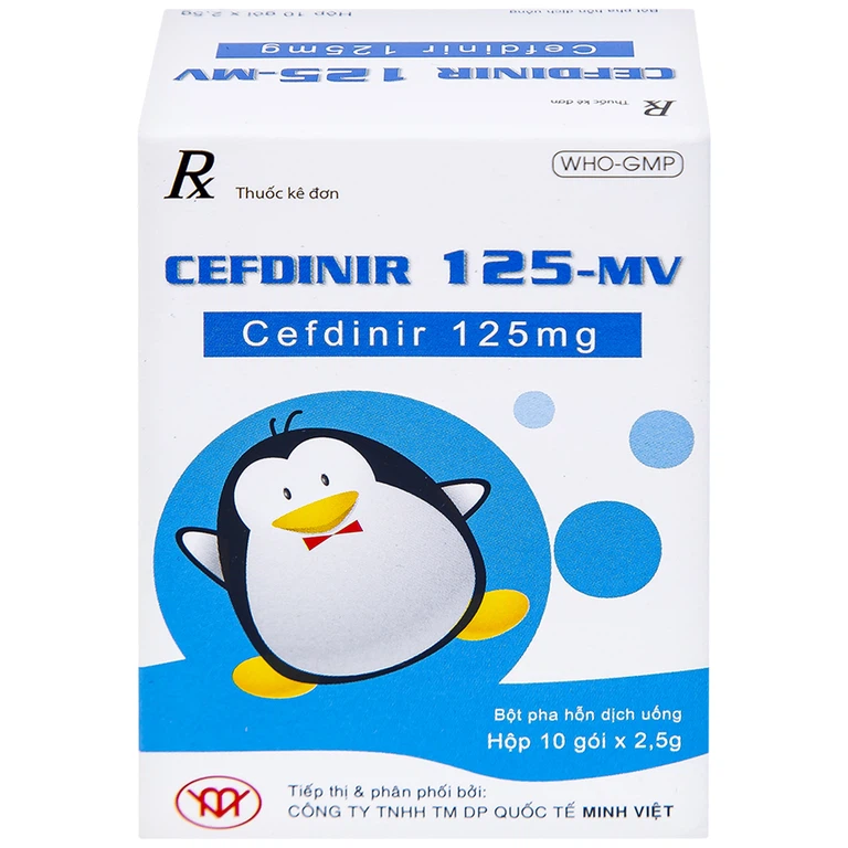 Bột pha hỗn dịch uống Cefdinir 125 - MV USP điều trị nhiễm khuẩn (10 gói)
