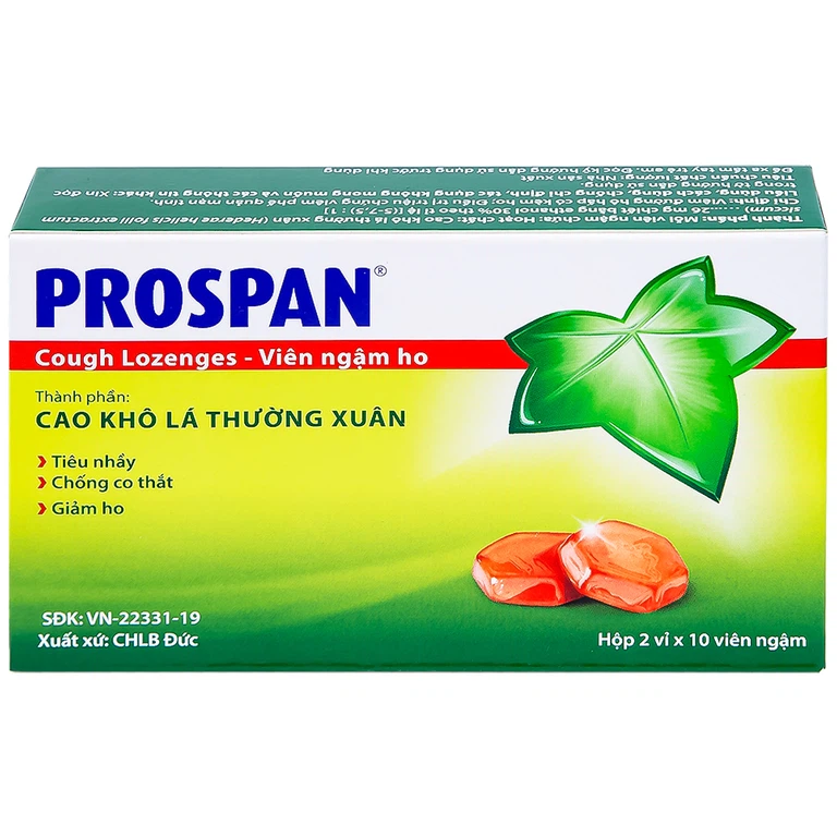 Viên ngậm ho Prospan Engelhard điều trị viêm đường hô hấp cấp (2 vỉ x 10 viên)