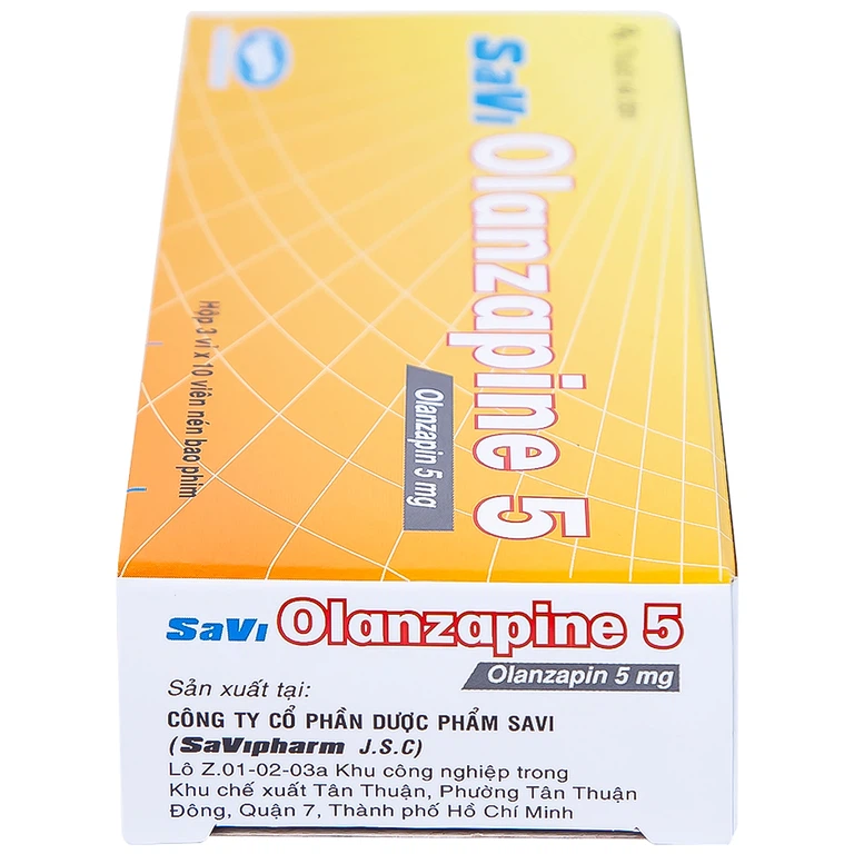 Thuốc Savi Olanzapine 5 điều trị bệnh tâm thần phân liệt (3 vỉ x 10 viên) 