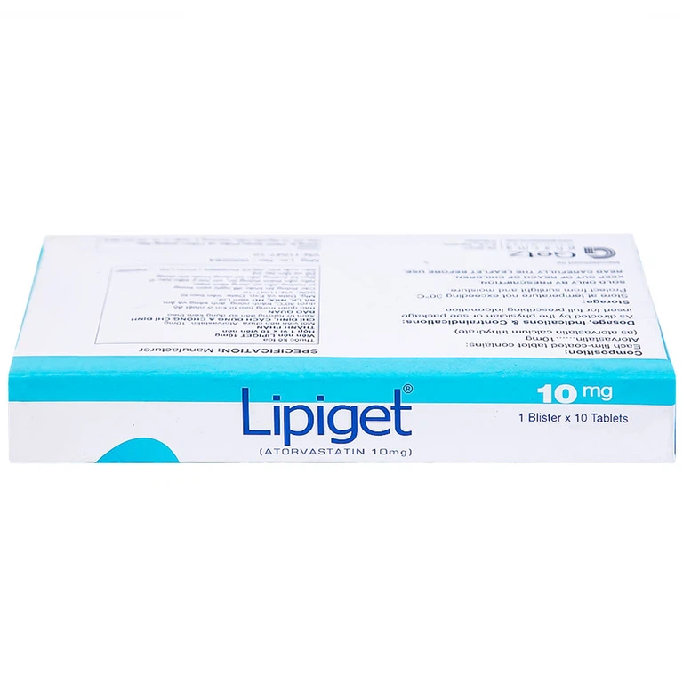 Viên nén Lipiget 10mg Getz hỗ trợ chế độ ăn kiêng trong giảm cholesterol toàn phần (1 vỉ x 10 viên)