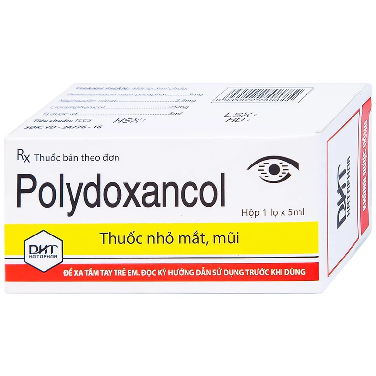 Thuốc nhỏ mắt, mũi Polydoxancol Hataphar điều trị viêm nhiễm mắt và mũi (5ml)
