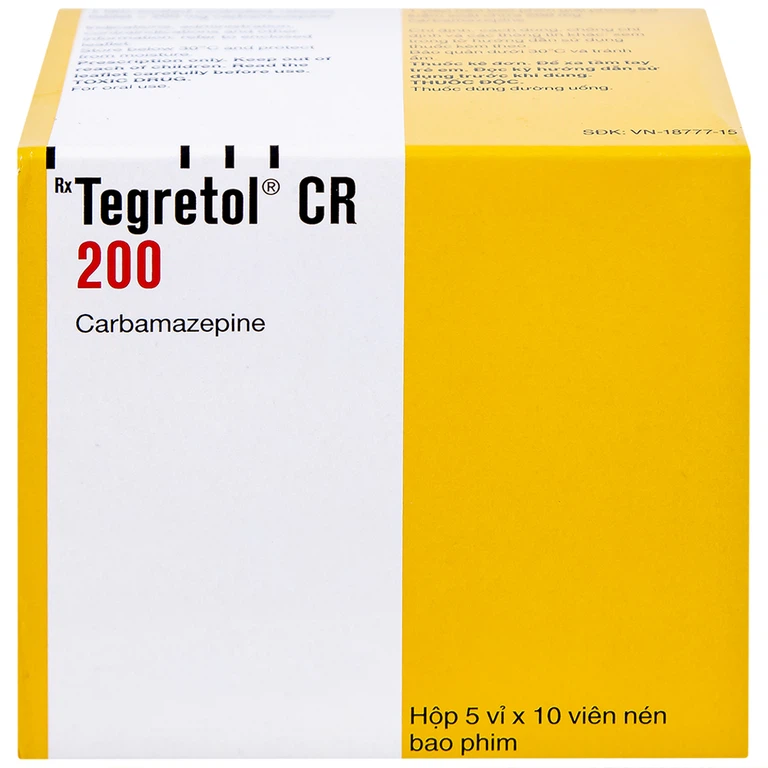 Thuốc Tegretol CR 200 điều trị bệnh động kinh (5 vỉ x 10 viên)