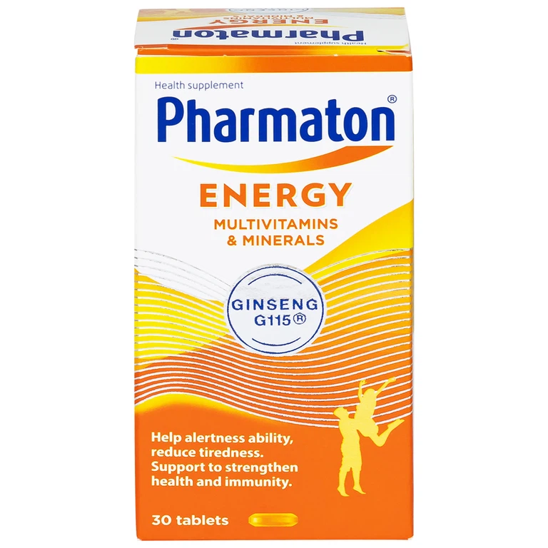 Viên uống Pharmaton Energy hỗn hợp vitamin và khoáng chất giúp tỉnh táo, hỗ trợ giảm mệt mỏi (30 viên)