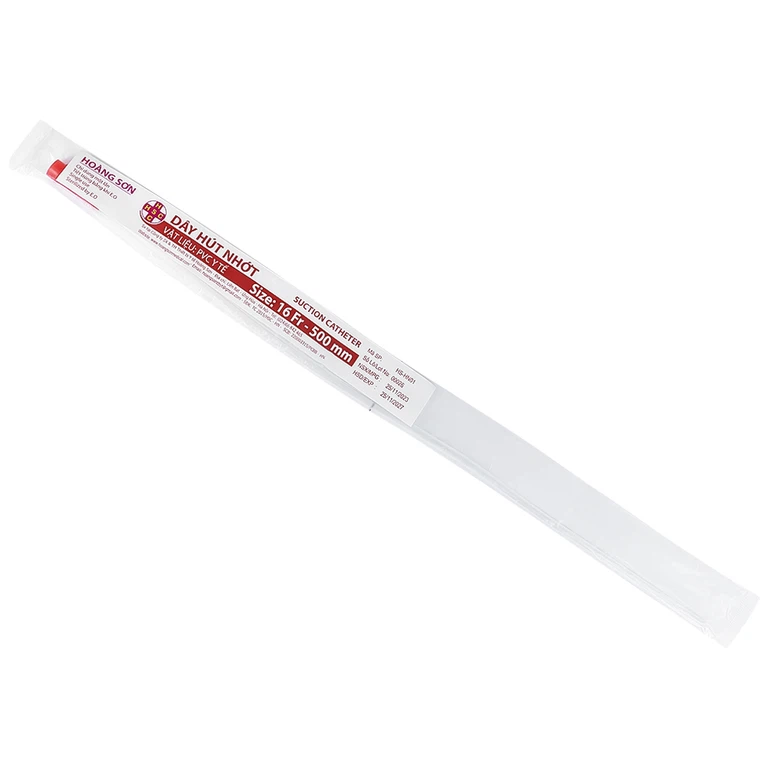 Dây hút nhớt Hoàng Sơn size 16 fr dùng để hút dịch đờm trong khoang mũi, miệng, họng (500 mm)