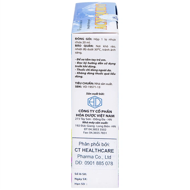 Dung dịch dùng ngoài Acnequidt Hóa Dược điều trị bệnh trứng cá (20ml)