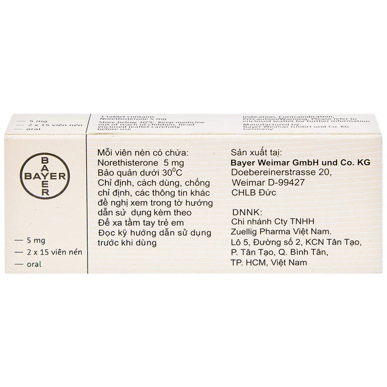 Thuốc Primolut N Bayer điều trị xuất huyết do rối loạn chức năng, vô kinh (2 vỉ x 15 viên)