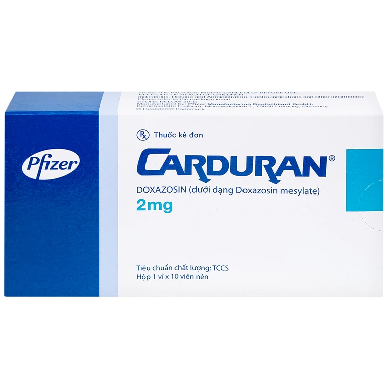 Thuốc Carduran 2mg Pfizer điều trị tăng huyết áp, u xơ tiền liệt tuyến (1 vỉ x 10 viên)
