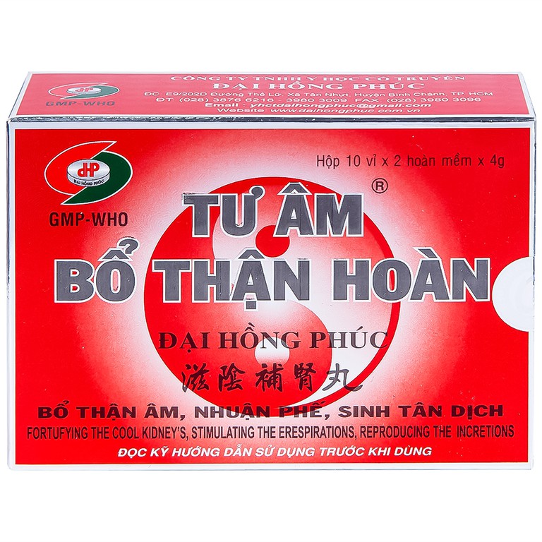 Thuốc Tư Âm Bổ Thận Hoàn Đại Hồng Phúc bổ thận âm, nhuận phế (10 vỉ x 2 viên)