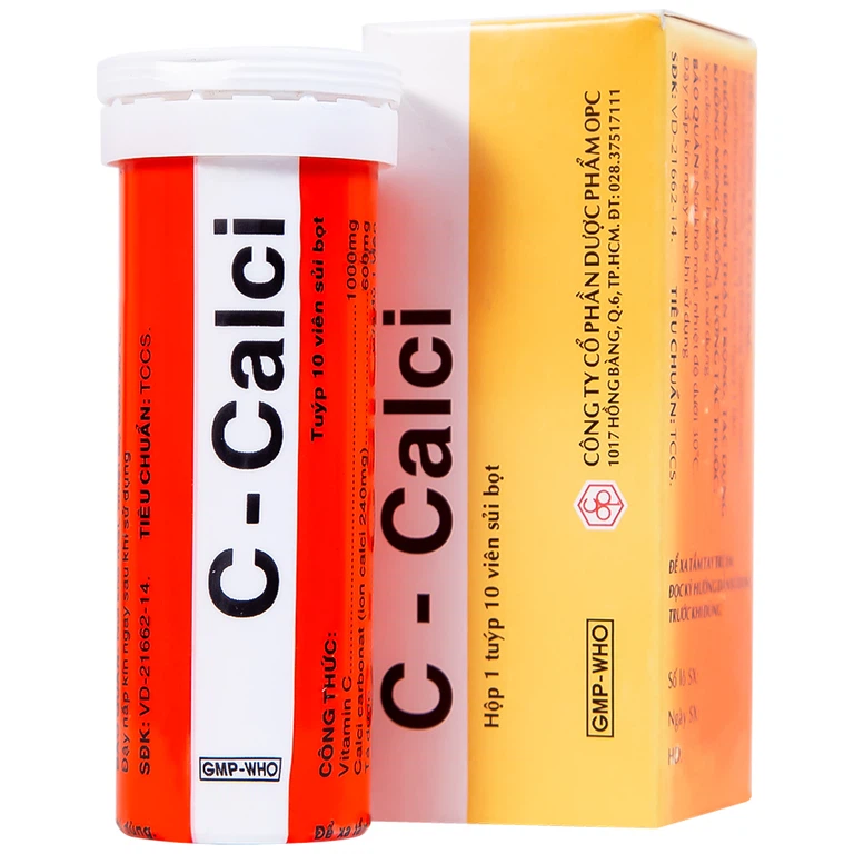 Viên sủi C-Calci OPC phòng và điều trị tình trạng thiếu Vitamin C và Calci (10 viên)