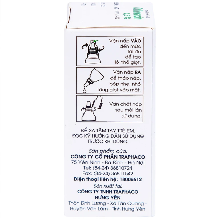 Thuốc nhỏ mắt Ofloxacin 0,3% Traphaco điều trị nhiễm trùng mắt, viêm kết mạc (6ml)