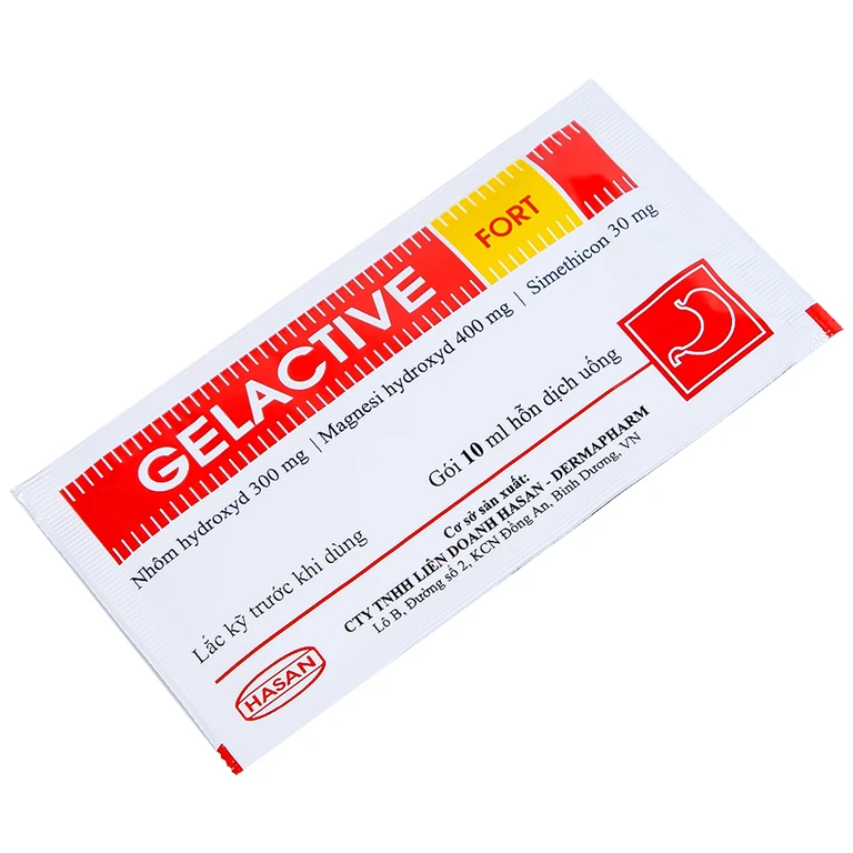 Hỗn dịch uống Gelactive Fort Hasan làm dịu các triệu chứng trong rối loạn tiêu hóa (30 gói x 10ml)